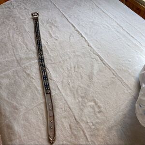 Metal Mesh Silver Tone Indian Head and Beaded Belt Size Small